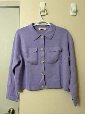 Sezane Betty Lilac Cardigan